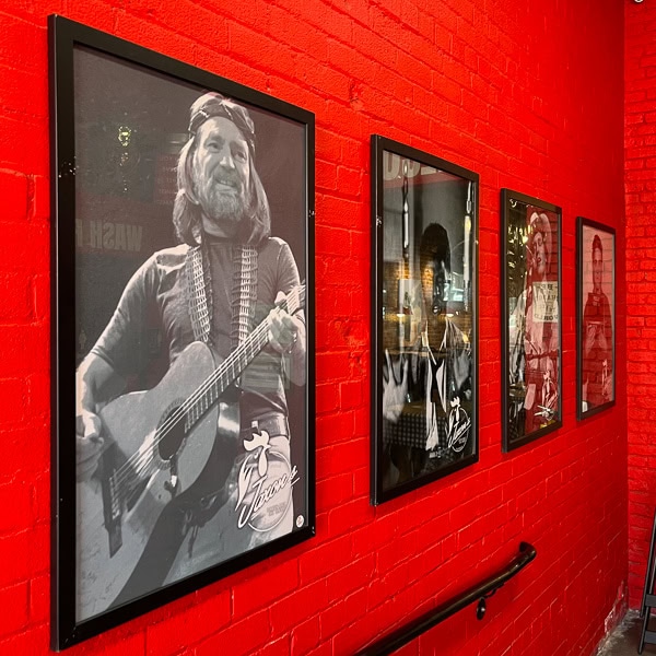 Musicians adorning the wall